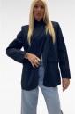 blazer con collo alla coreana icona gessata